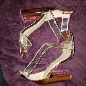 CHARLOTTE RUSSE ROSE GOLD HEELS